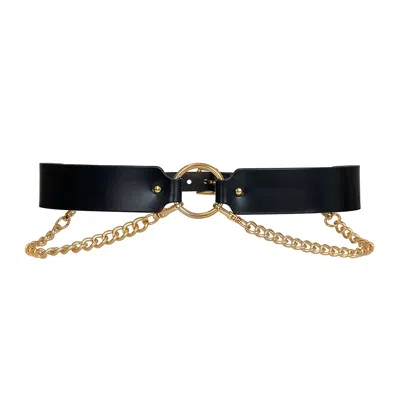 Haute Cuir Black Chained Leather Belt