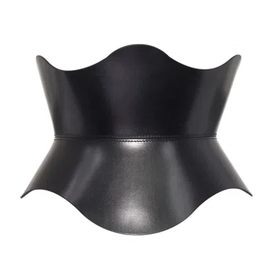 Haute Cuir Women's Black Athena Leather Corset Belt