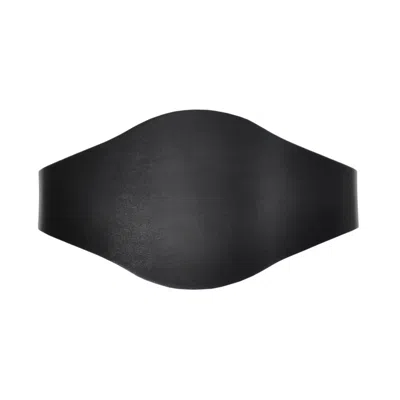 Haute Cuir Women's Black Celess Wide Leather Belt