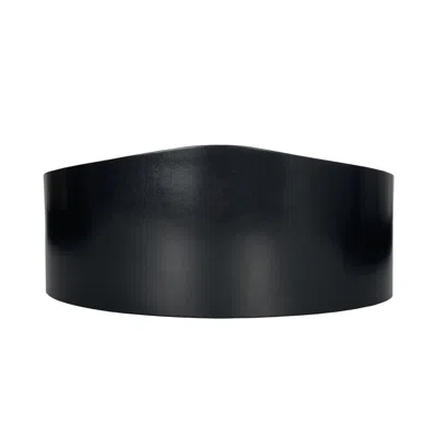 Haute Cuir Women's Black Crown Leather Corset Belt