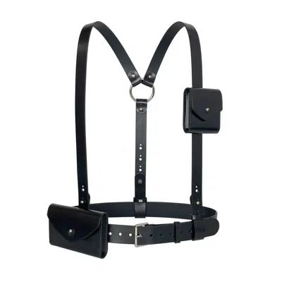 Haute Cuir Women's Black Double Micro Bag Harness