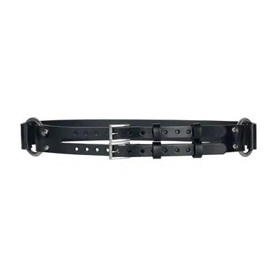Haute Cuir Women's Black Harness Leather Belt