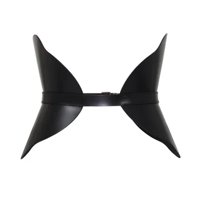 Haute Cuir Women's Black Ivy Corset Leather Belt