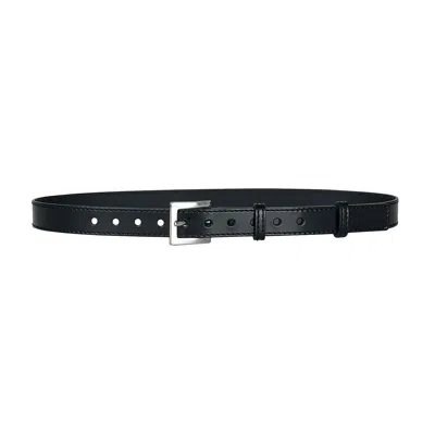 Haute Cuir Women's Black Lila Skinny Leather Belt
