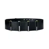Haute Cuir Women's Black Linked Wide Leather Belt In Black