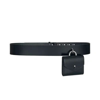 Haute Cuir Women's Black Micro Waist Belt Bag