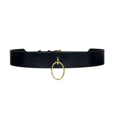 Haute Cuir Women's Black Nue Leather Waist Belt