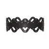 Haute Cuir Women's Black Rivetted Diamond Cutout Leather Belt In Black