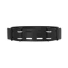 Haute Cuir Women's Black Slim Structural Leather Belt In Black