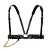 Haute Cuir Women's Black Tara Chained Leather Harness In Black