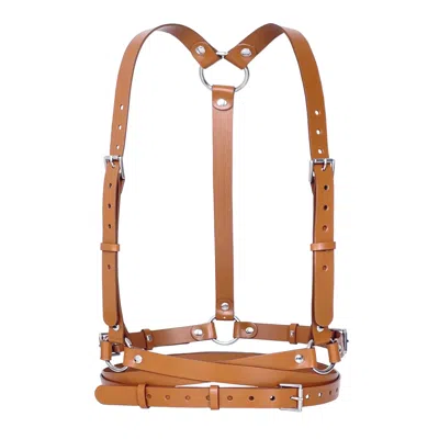 Haute Cuir Women's Light Brown Double Belt Harness
