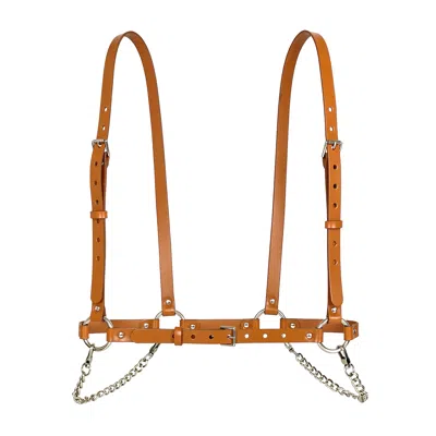 Haute Cuir Women's Light Brown Double Chain Harness