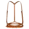 Haute Cuir Women's Light Brown Slim Double Belt Harness In Brown