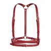 Haute Cuir Women's Red Double Belt Leather Harness In Red