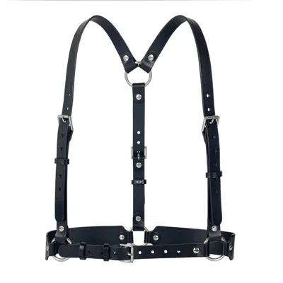 Haute Cuir Women's Textured Black Leather Body Harness