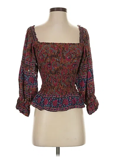 Pre-owned Haute Hippie 3/4 Sleeve Blouse In Brown