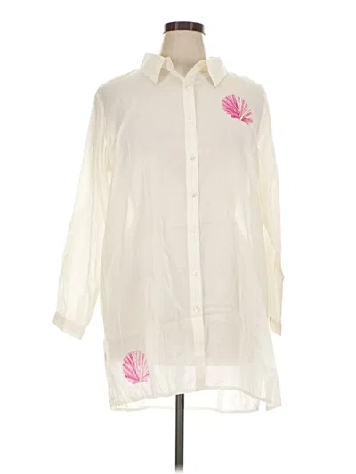 Pre-owned Haute Hippie 3/4 Sleeve Blouse In Ivory