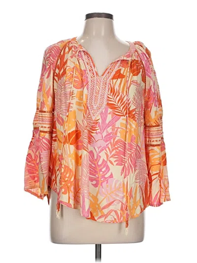 Pre-owned Haute Hippie 3/4 Sleeve Blouse In Orange