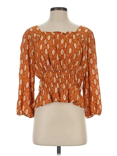 Pre-owned Haute Hippie 3/4 Sleeve Blouse In Orange