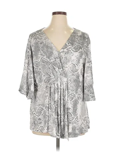 Pre-owned Haute Hippie 3/4 Sleeve Blouse In Silver