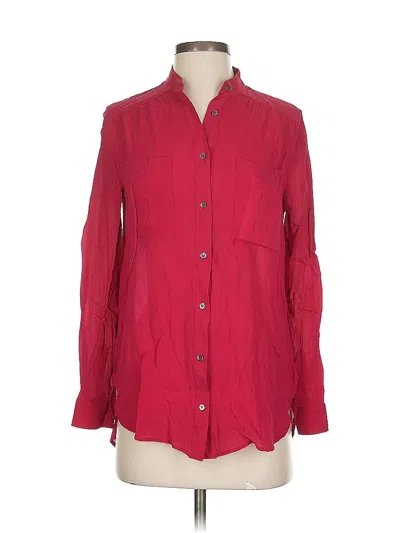 Pre-owned Haute Hippie 3/4 Sleeve Button Down Shirt In Red