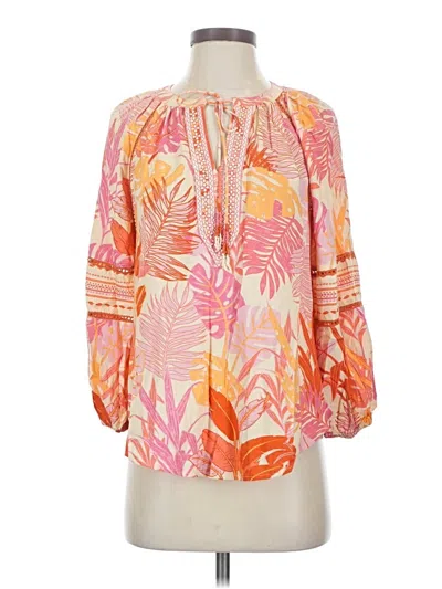 Pre-owned Haute Hippie 3/4 Sleeve T-shirt In Orange