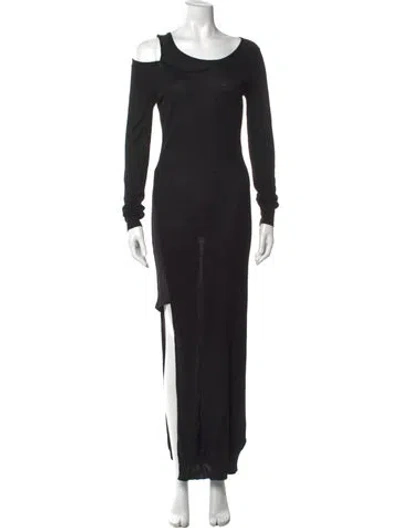 Pre-owned Haute Hippie Asymmetrical Long Dress In Black
