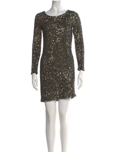 Pre-owned Haute Hippie Bateau Neckline Mini Dress W/ Tags In Gray