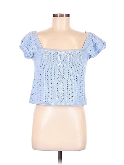 Pre-owned Haute Hippie Cardigan Sweater In Blue