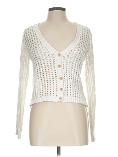 Pre-owned Haute Hippie Cardigan Sweater In White