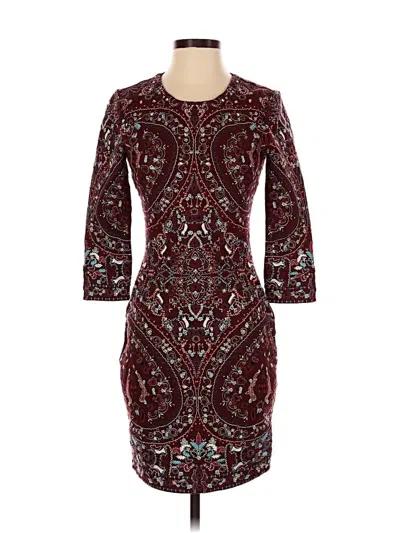 Pre-owned Haute Hippie Cocktail Dress In Burgundy