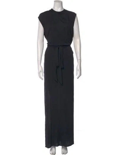 Pre-owned Haute Hippie Crew Neck Long Dress W/ Tags In Black