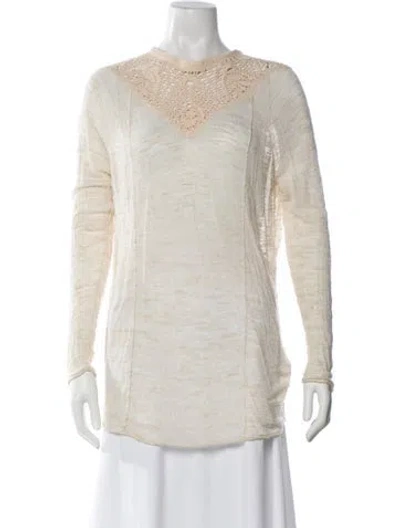 Pre-owned Haute Hippie Crew Neck Long Sleeve Tunic In Neutral