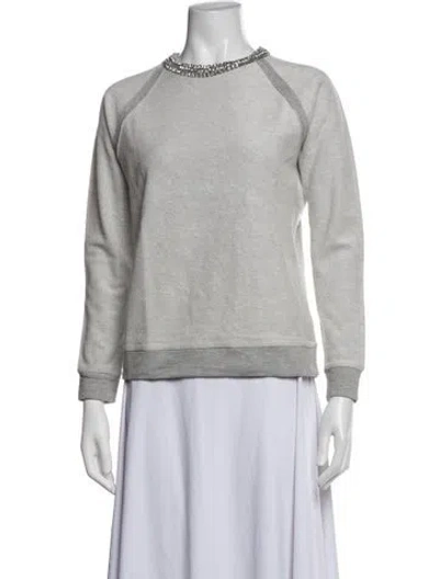 Pre-owned Haute Hippie Crew Neck Sweater In Grey