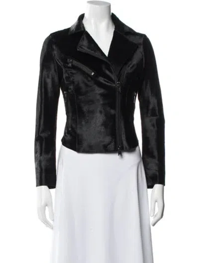 Pre-owned Haute Hippie Fur Biker Jacket In Black