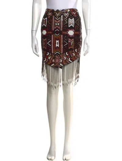 Pre-owned Haute Hippie Graphic Print Mini Skirt W/ Tags In Black