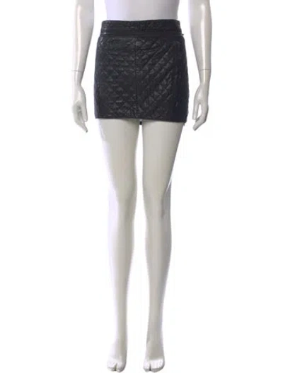 Pre-owned Haute Hippie Lamb Leather Mini Skirt In Black