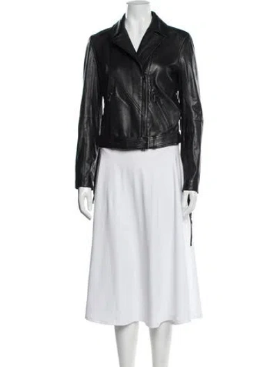 Pre-owned Haute Hippie Leather Biker Jacket In Black