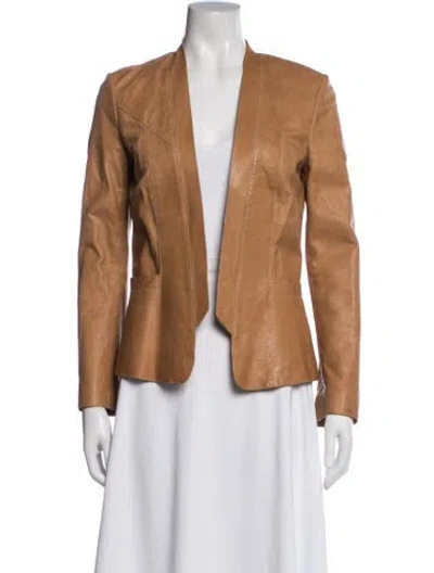 Pre-owned Haute Hippie Leather Jacket In Brown