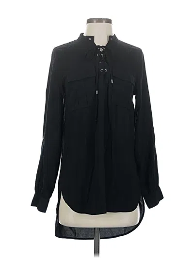 Pre-owned Haute Hippie Long Sleeve Blouse In Black