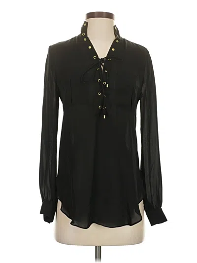 Pre-owned Haute Hippie Long Sleeve Blouse In Black