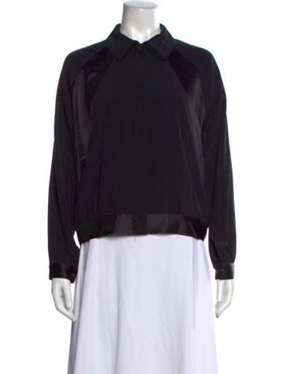Pre-owned Haute Hippie Long Sleeve Blouse In Black