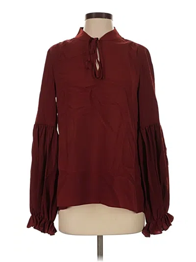 Pre-owned Haute Hippie Long Sleeve Blouse In Burgundy