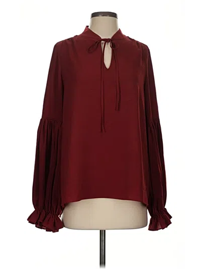 Pre-owned Haute Hippie Long Sleeve Blouse In Burgundy