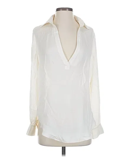 Pre-owned Haute Hippie Long Sleeve Blouse In Ivory