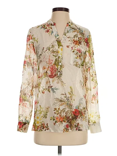 Pre-owned Haute Hippie Long Sleeve Blouse In Ivory