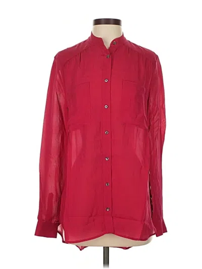 Pre-owned Haute Hippie Long Sleeve Blouse In Red