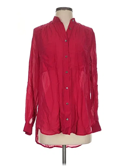 Haute Hippie Long Sleeve Blouse In Red