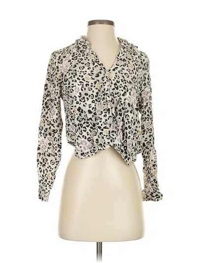 Pre-owned Haute Hippie Long Sleeve Blouse In White