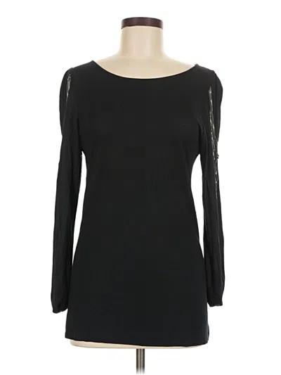 Pre-owned Haute Hippie Long Sleeve Top Black Boatneck Tops